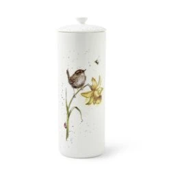 'The Birds And The Bees' Wren Tall Lidded Storage Jar