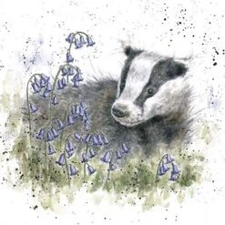 'The Bluebell Wood' Badger Print