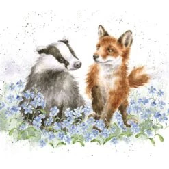 'Forget Me Not' Badger & Fox Print