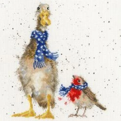 'Christmas Scarves' Duck & Robin Cross Stitch