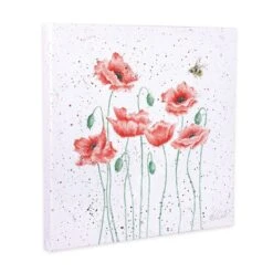 'Poppies And Bee' Poppy Canvas Print