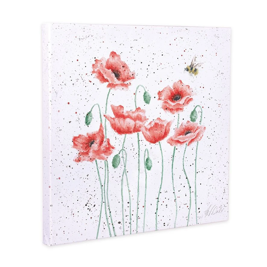 'Poppies And Bee' Poppy Canvas Print 3 'Poppies And Bee' Poppy Canvas Print