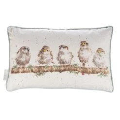 'Chirpy Chaps' Sparrow Rectangular Cushion