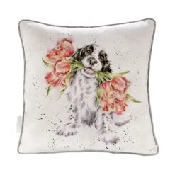 'Blooming With Love' Spaniel Cushion