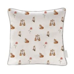 'Poppy Fields' Fox Cushion -Home Furnishing Store cu034 a