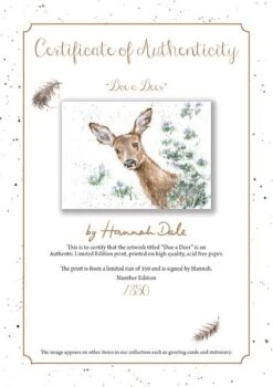 'Doe A Deer' Ltd Print 5 'Doe A Deer' Ltd Print -Home Furnishing Store doe a deer certificate o653 76