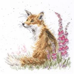 'Foxgloves' Fox Cross Stitch