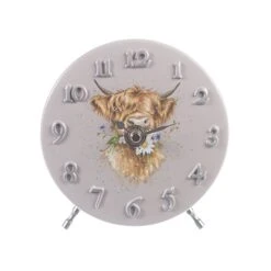 'Daisy Coo' Highland Cow Mantel Clock
