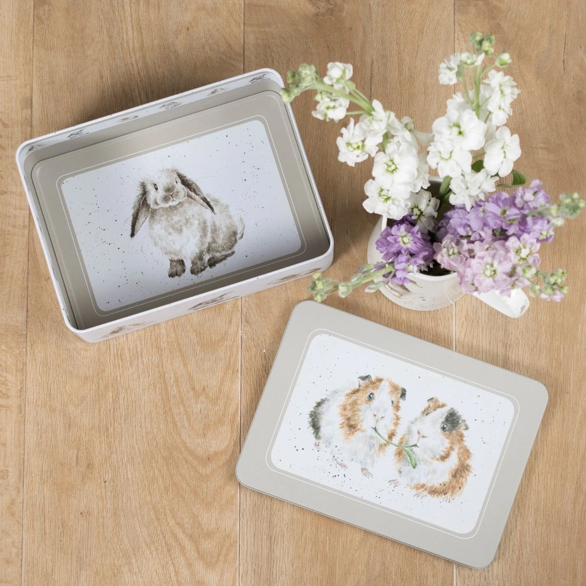 Guinea Pig & Rabbit Rectangular Tin 4 Guinea Pig & Rabbit Rectangular Tin - Image 2
