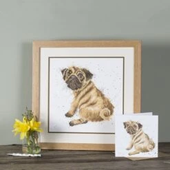 'Pug Love' Pug Cross Stitch -Home Furnishing Store pug