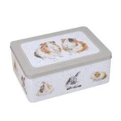 Guinea Pig & Rabbit Rectangular Tin