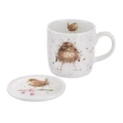 'Flying The Nest' Wren Mug And Coaster Set