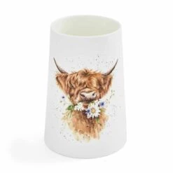 'Daisy Coo' Highland Cow Large Vase