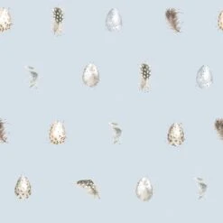 'Egg & Feather' Wallpaper