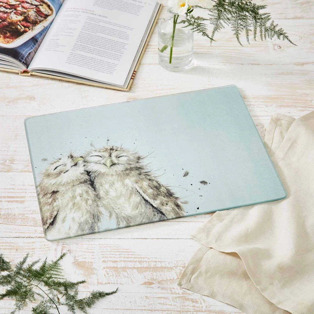 'Birds Of A Feather' Owl Glass Worktop Saver 4 'Birds Of A Feather' Owl Glass Worktop Saver - Image 2