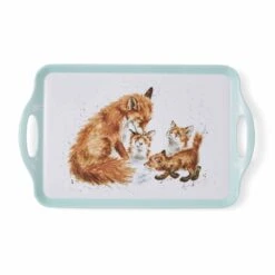 'The Bedtime Kiss' Fox Large Tray