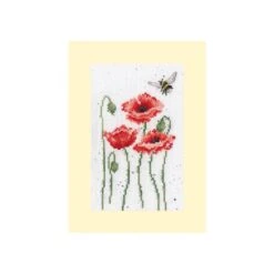 'Remember Me' Poppy And Bee Cross Stitch Card