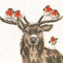 'Festive Friends' Stag Cross Stitch