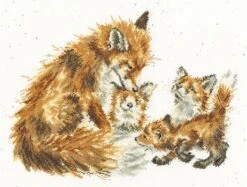 'The Bedtime Kiss' Fox Cross Stitch
