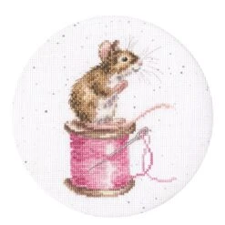 'Sew It Begins' Mouse Cross Stitch Kit -Home Furnishing Store xhd114p pink