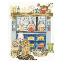 'Country Kitchen' Dog And Cat Cross Stitch