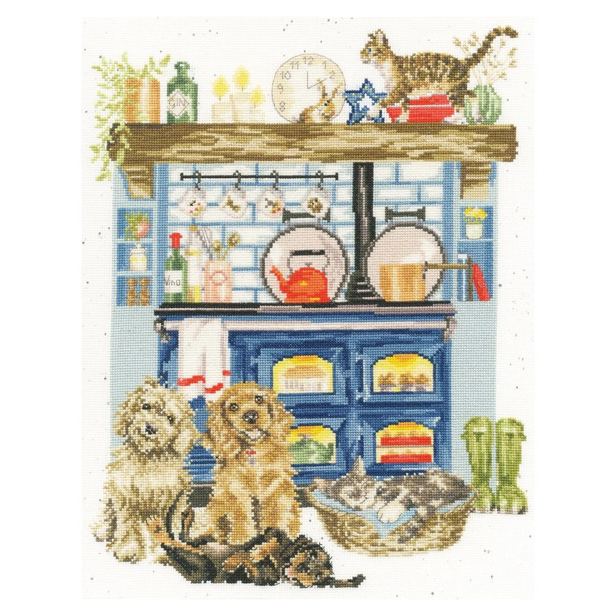 'Country Kitchen' Dog And Cat Cross Stitch 3 'Country Kitchen' Dog And Cat Cross Stitch