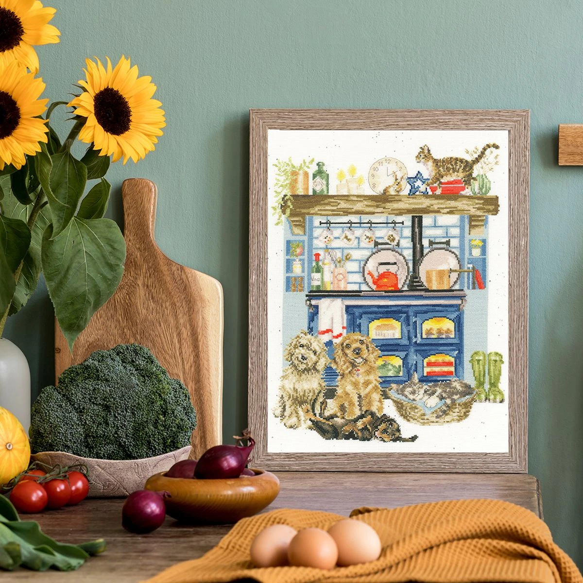 'Country Kitchen' Dog And Cat Cross Stitch 4 'Country Kitchen' Dog And Cat Cross Stitch - Image 2