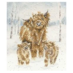 'Highland Christmas' Highland Cow Cross Stitch