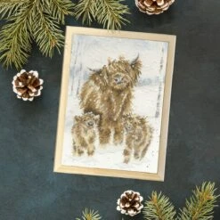 'Highland Christmas' Highland Cow Cross Stitch -Home Furnishing Store xhd128 a
