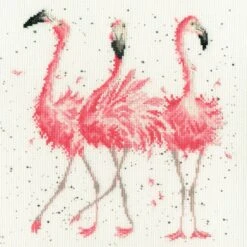 'Pink Ladies' Flamingo Cross Stitch