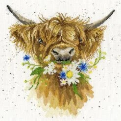 'Daisy Coo' Highland Cow Cross Stitch