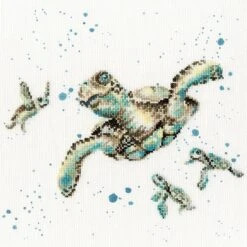 'Swimming School' Turtle Cross Stitch
