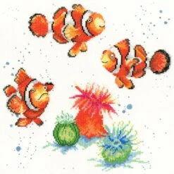'Clowning Around' Clown Fish Cross Stitch