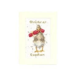 'Christmas Quackers' Duck Cross Stitch Card