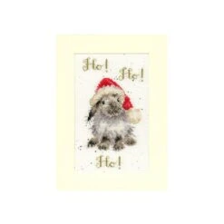 'Ho! Ho! Ho!' Rabbit Cross Stitch Card