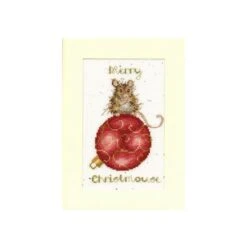 'Merry Christmouse' Mouse Cross Stitch Card