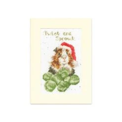 'Twist And Sprout' Guinea Pig Cross Stitch Card