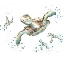 'Swimming School' Turtle Print